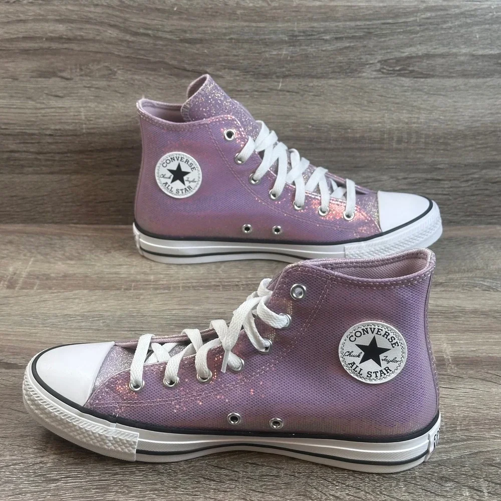 Converse Chuck Taylor All Star Sneakers Kids 6 Altitude Lilac Glitter High NEW